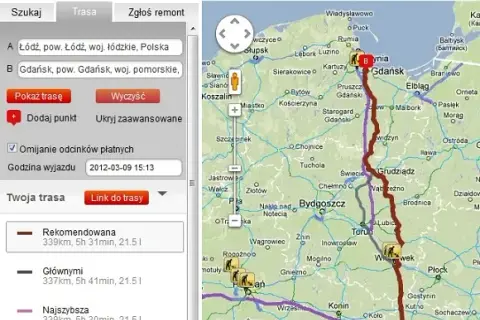 Kraków Gdańsk: A1 przez Łódź czas, koszty, komfort podróży