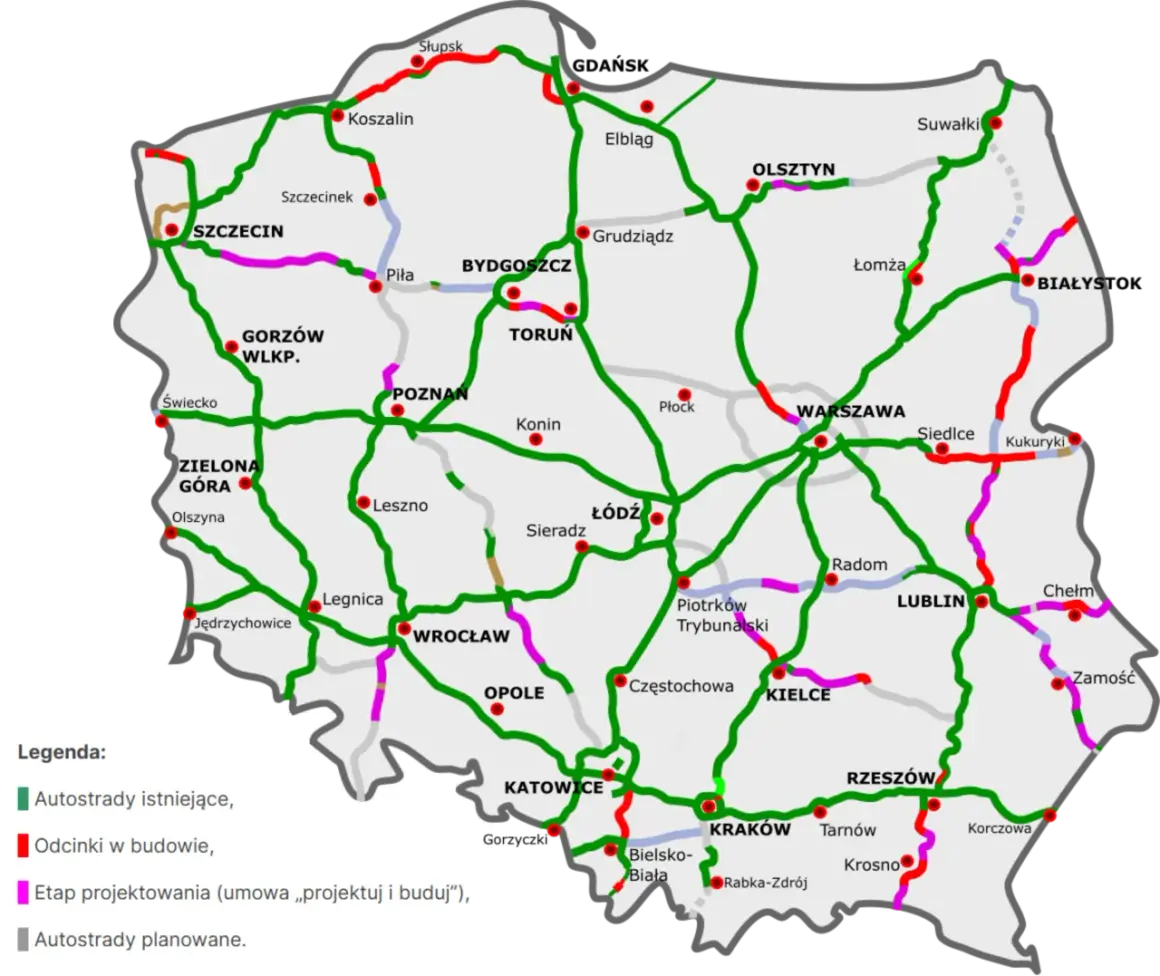 Ile autostrad w Polsce? Długość, plany, opłaty pełen przewodnik