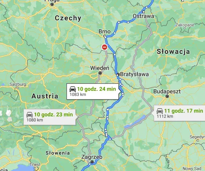 Autostrada Czechy Austria Słowenia vs Słowacja Węgry