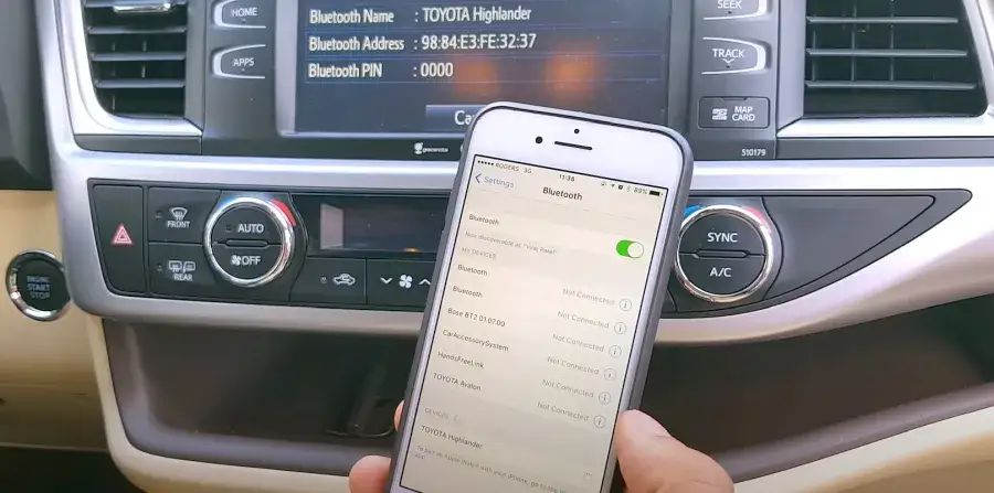 telefon i samoch&oacute;d bluetooth ikony