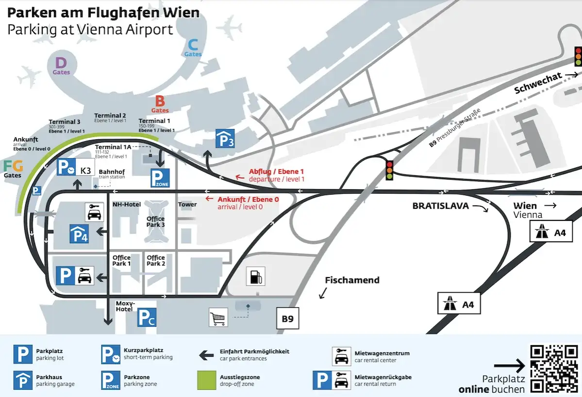 Mapa parkingów Park and Ride Wiedeń
