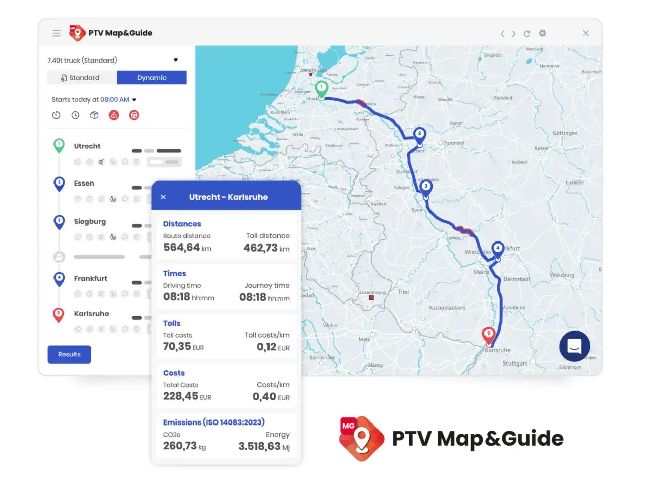 Zrzuty ekranu z aplikacji do płatności autostradowych i kalkulatorów opłat