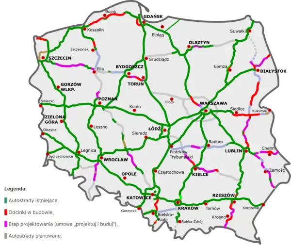 Ile autostrad w Polsce? Długość, plany, opłaty pełen przewodnik